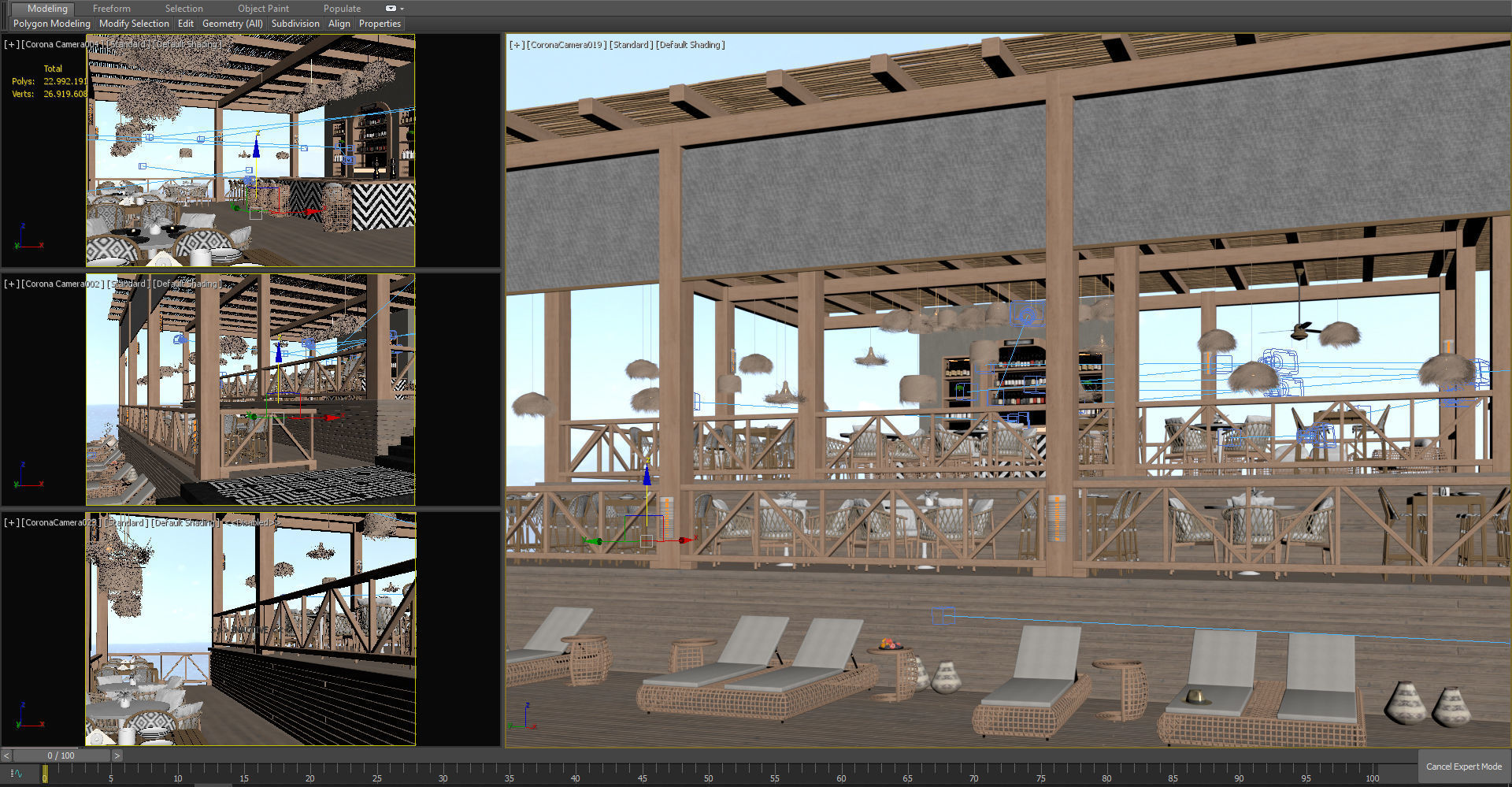 Beach Sea Side Snack Bar Restaurant - SCENE  3D model_11