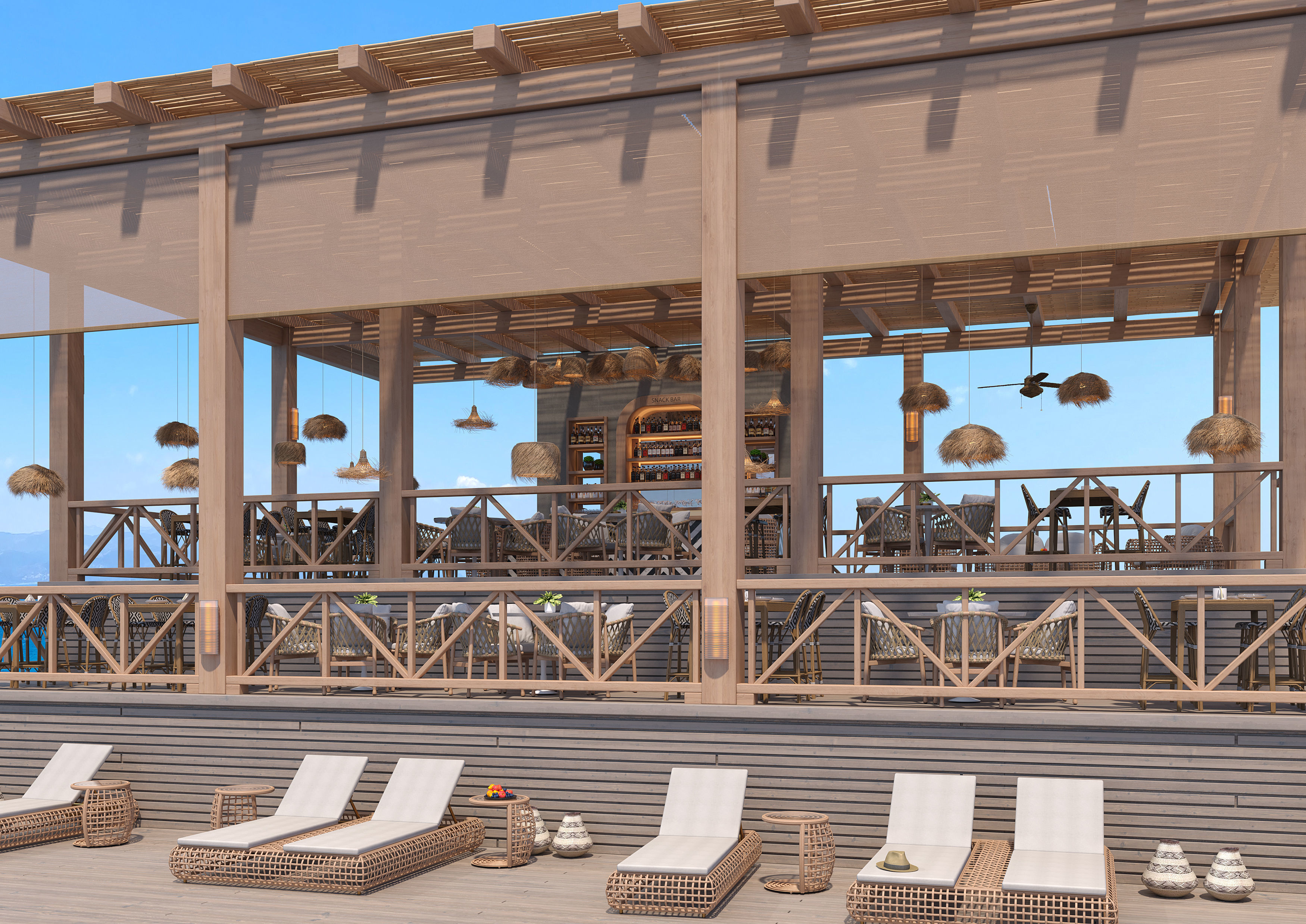 Beach Sea Side Snack Bar Restaurant - SCENE  3D model_2