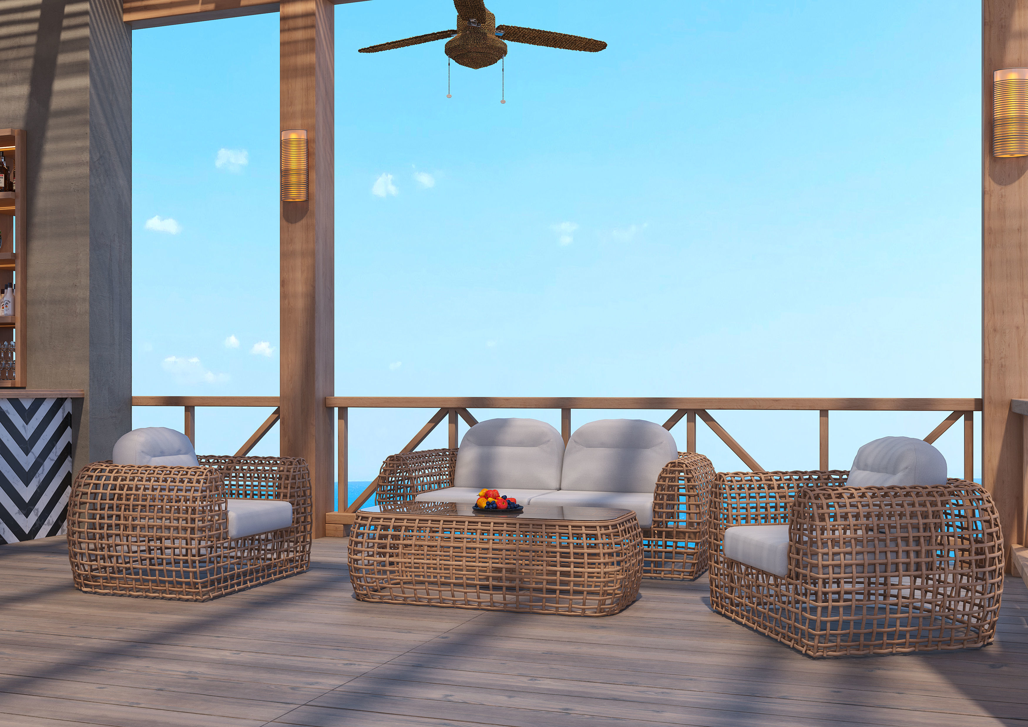Beach Sea Side Snack Bar Restaurant - SCENE  3D model_7
