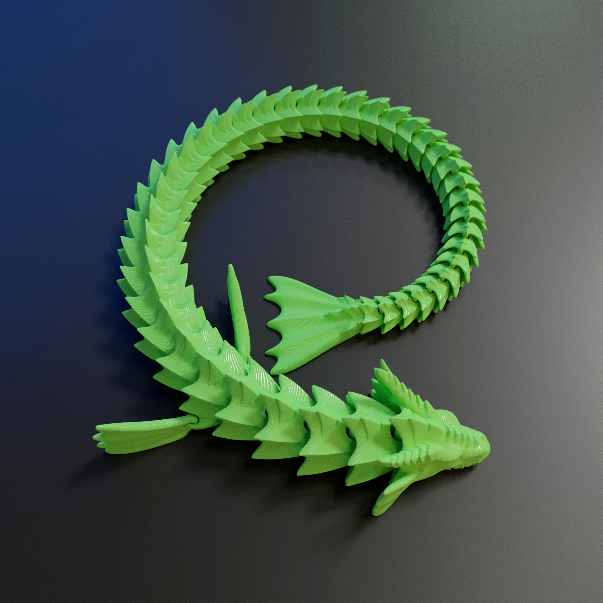 ARTICULATED SEA DRAGON 3D print model_5