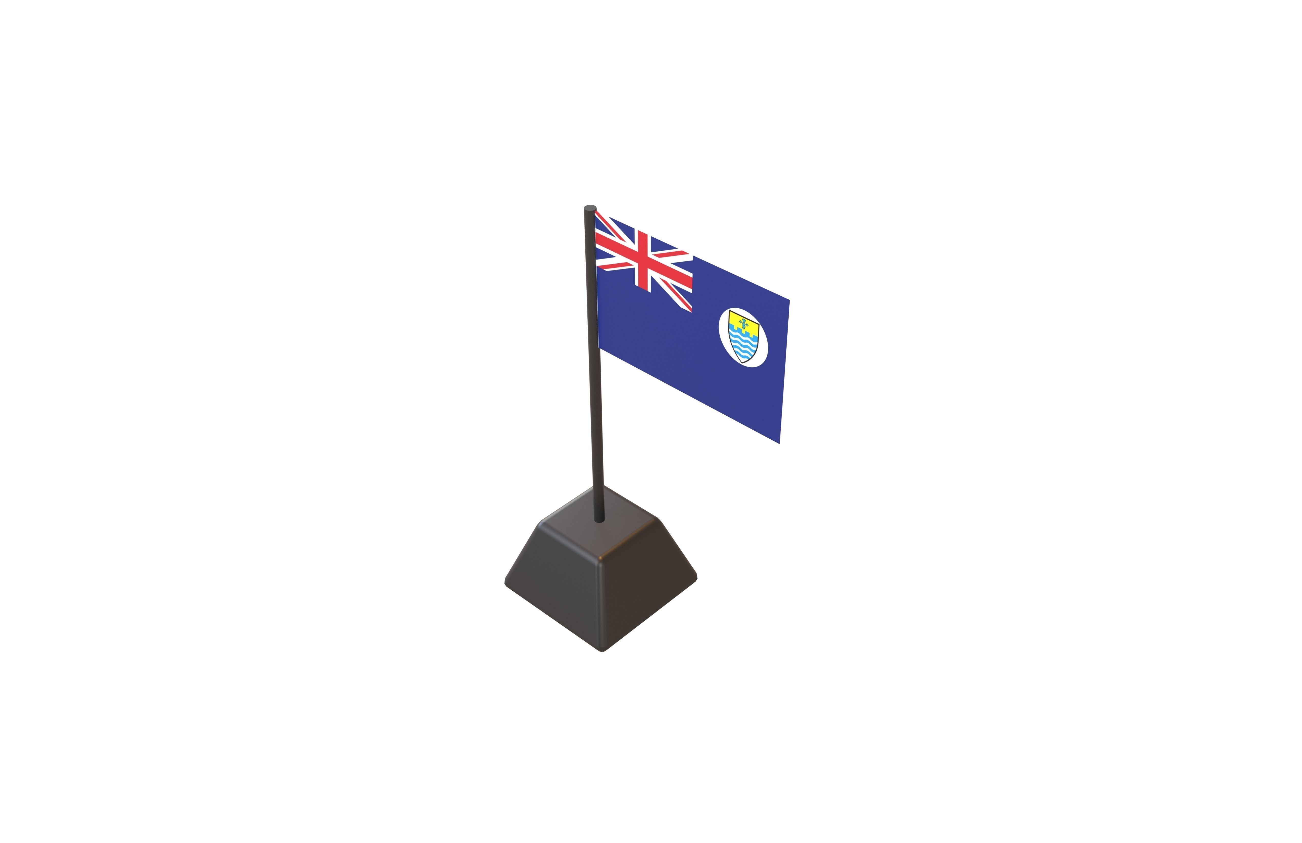 Penang 1946 Flag v1 001 Low-poly 3D model_2