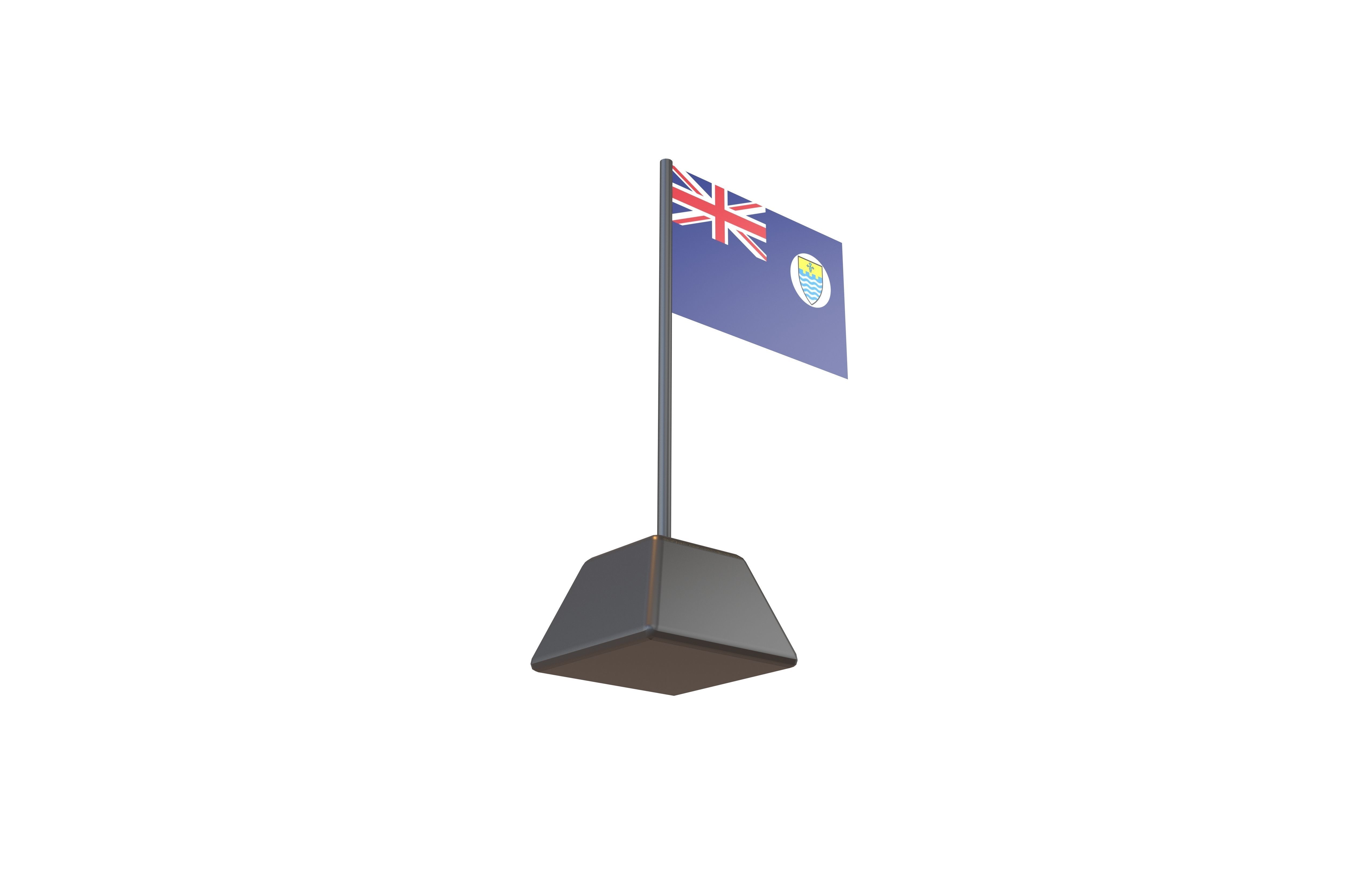 Penang 1946 Flag v1 001 Low-poly 3D model_3