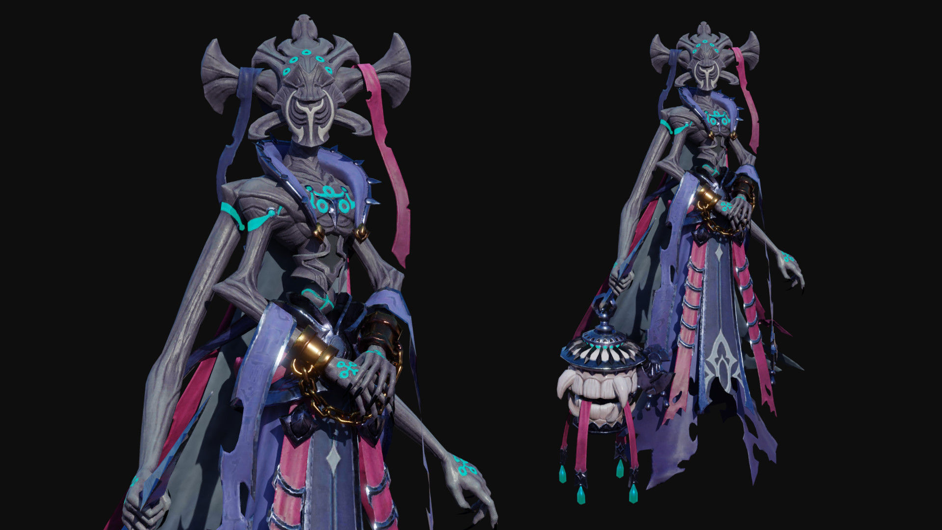 Demon Woman Low-poly 3D model_1