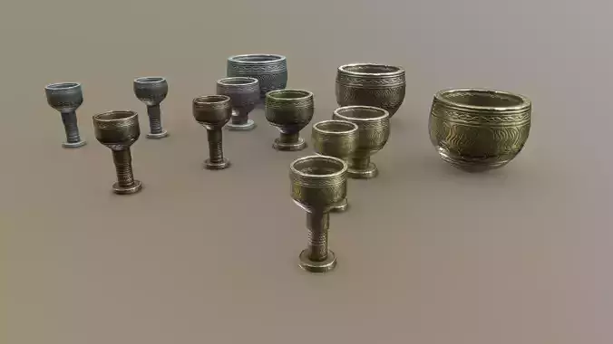 Stylized PBR Chalice Pack Low-poly 3D model