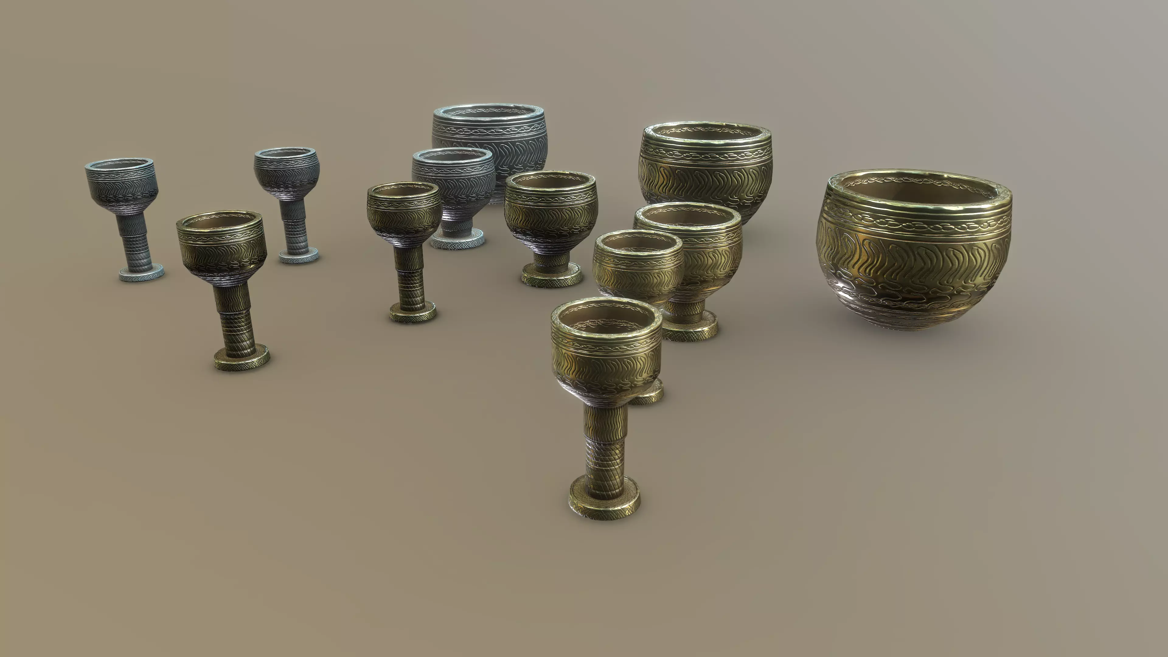 Stylized PBR Chalice Pack Low-poly 3D model_0