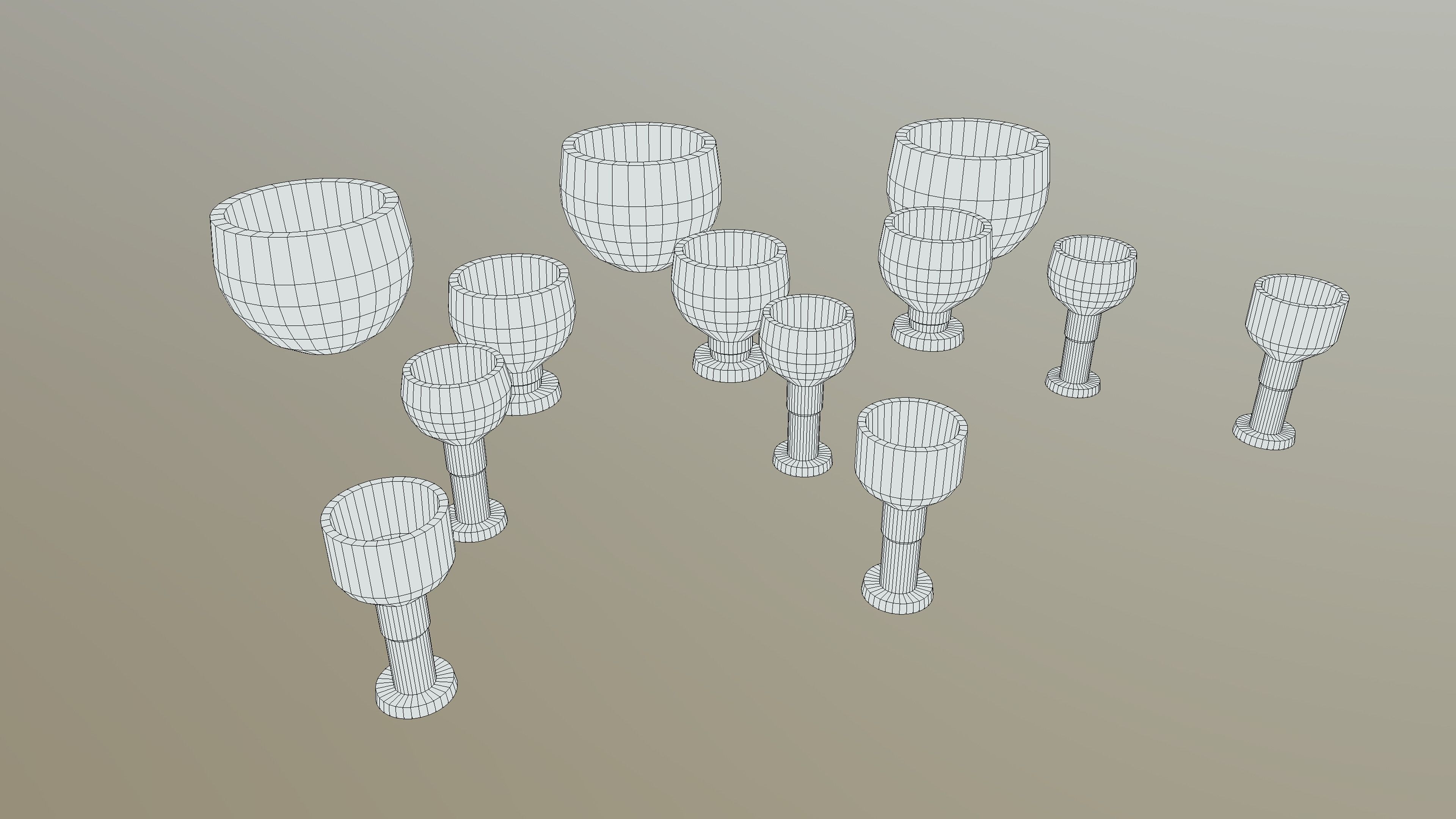 Stylized PBR Chalice Pack Low-poly 3D model_3