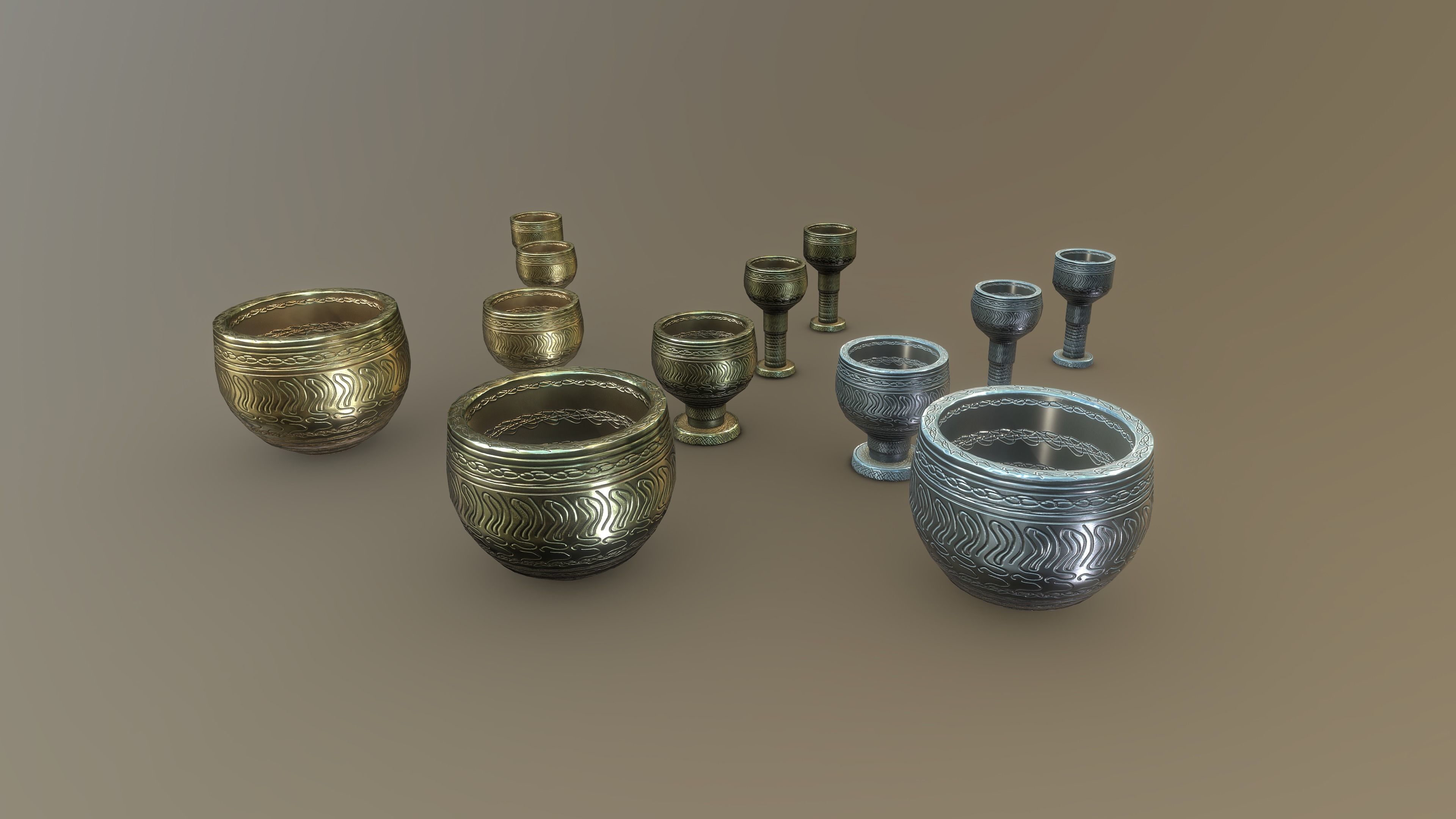 Stylized PBR Chalice Pack Low-poly 3D model_6