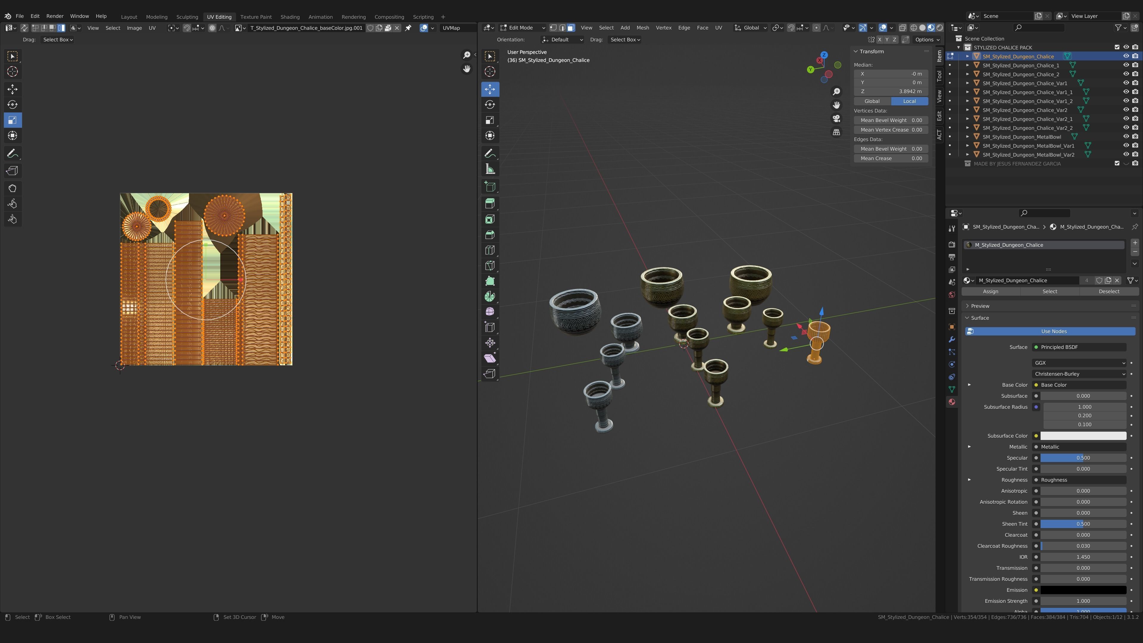 Stylized PBR Chalice Pack Low-poly 3D model_5
