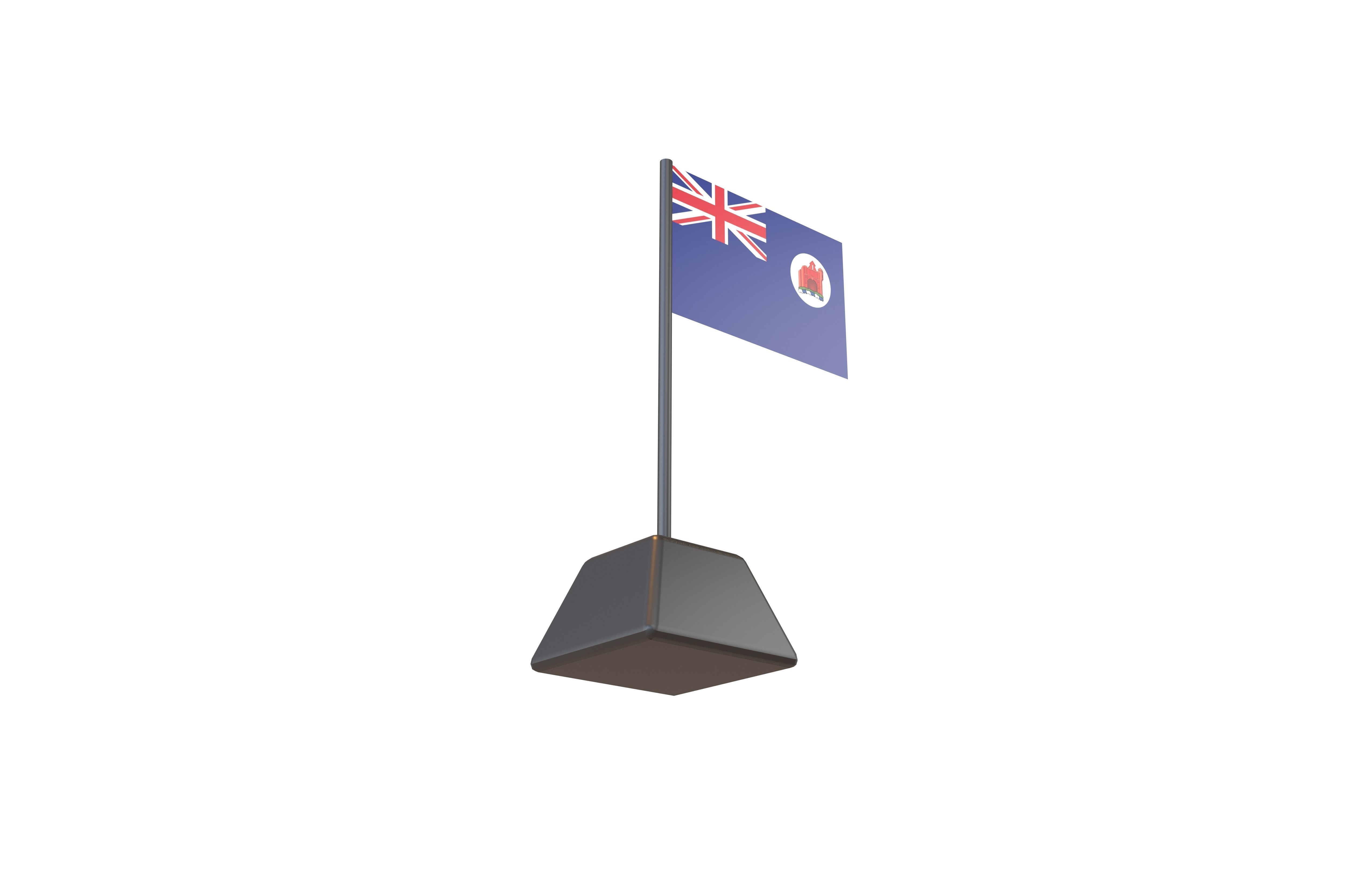 Malacca 1946 Flag v1 001 Low-poly 3D model_2