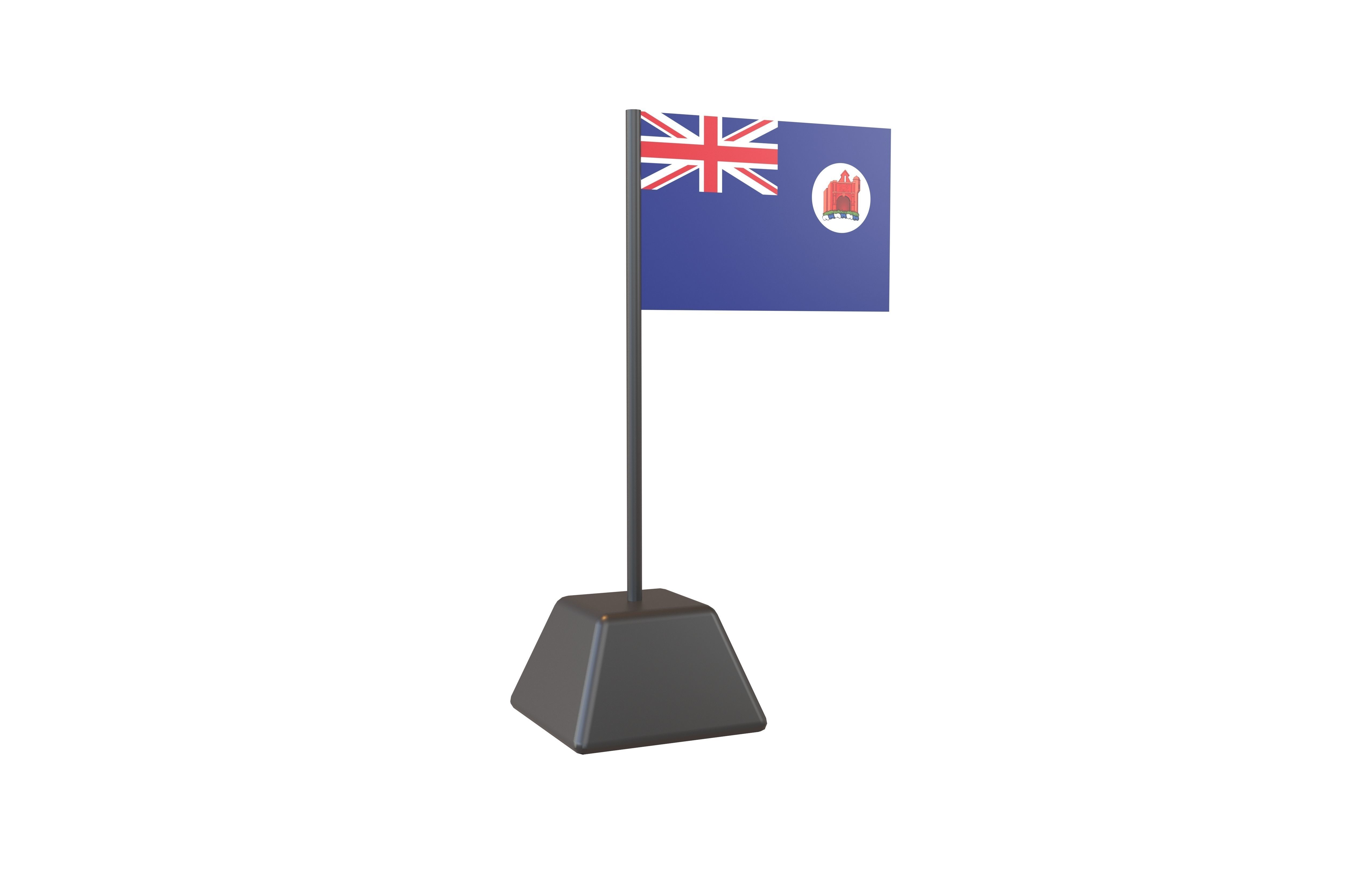 Malacca 1946 Flag v1 001 Low-poly 3D model_1
