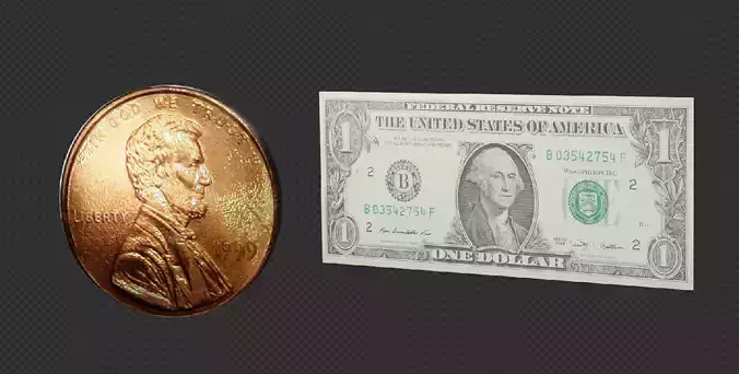 Coin - Dollar 3D model