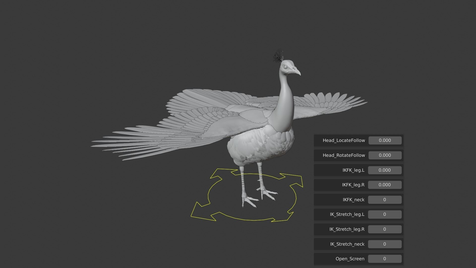 Indian Peafowl Animated VFX Grace 3D model_26