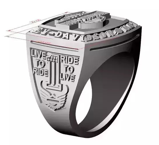 Harley Davidson Ring 3D print model