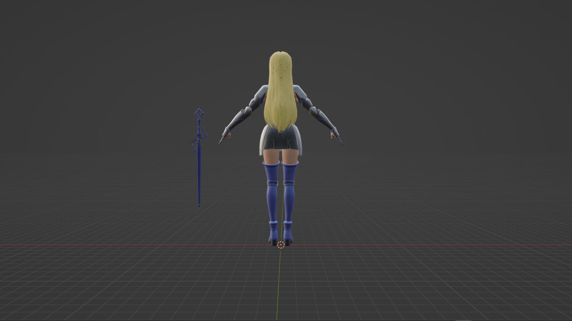 Girl Future Low-poly 3D model_3