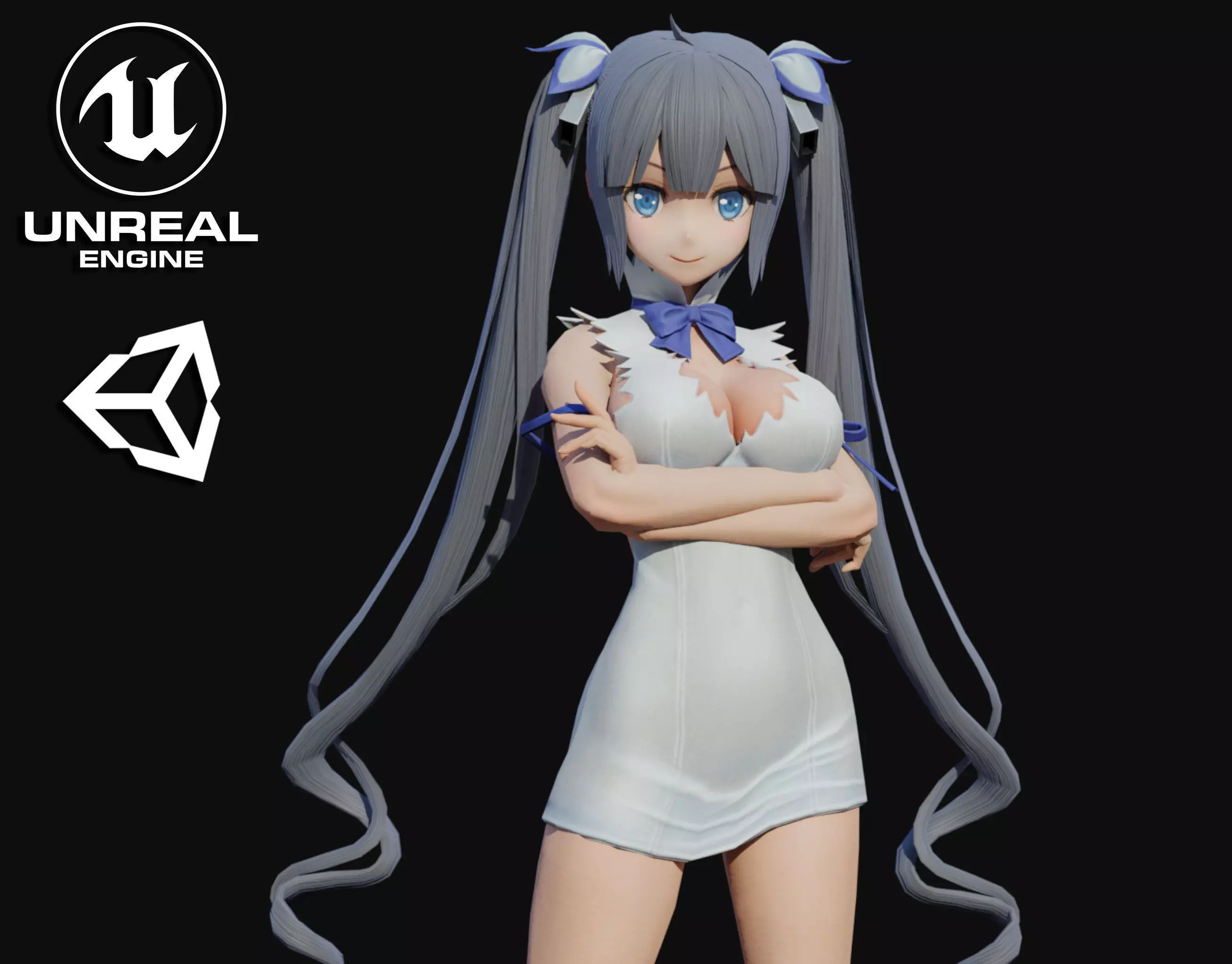 Young Girl Low-poly 3D model_0