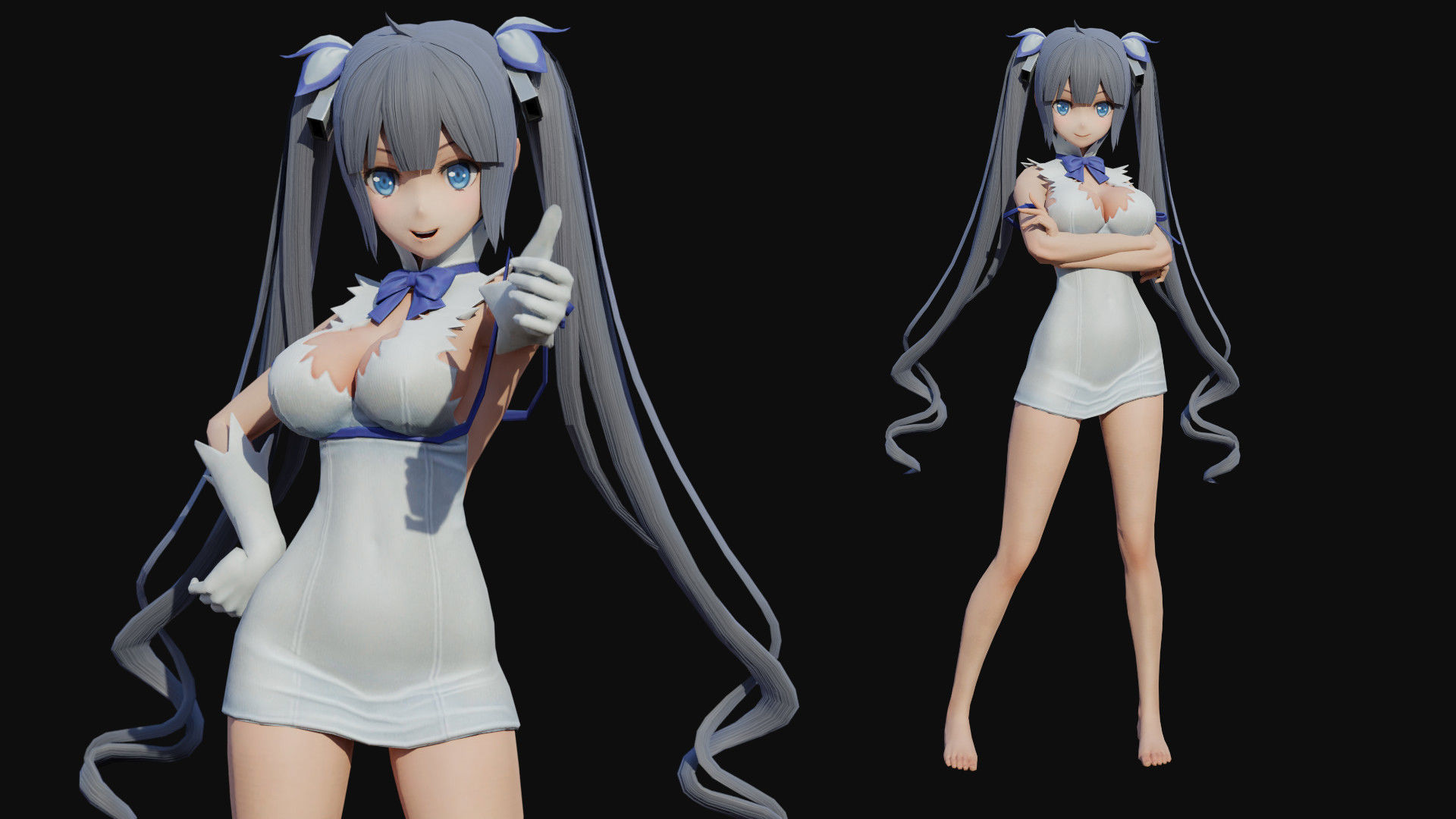 Young Girl Low-poly 3D model_1