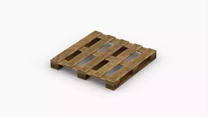 Wooden Cargo Euro Pallet Low-poly 3D model