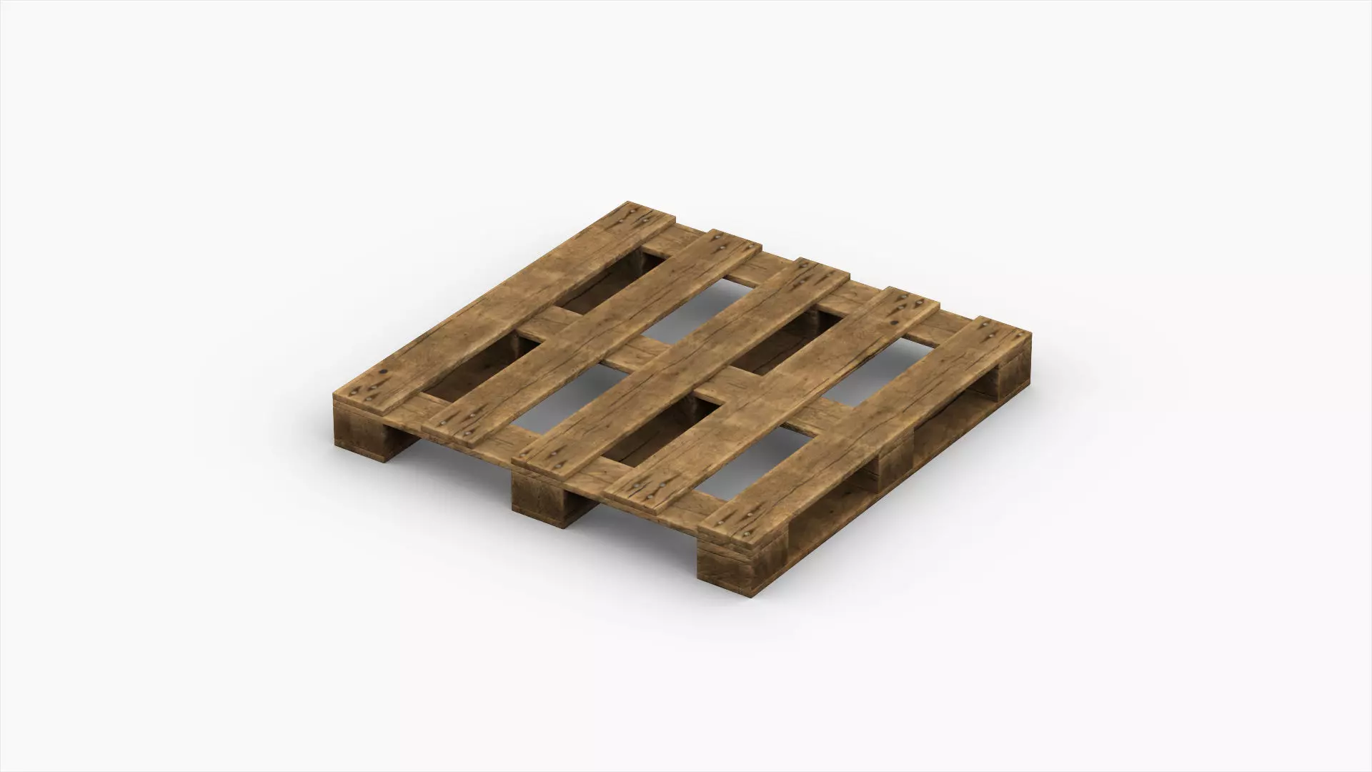 Wooden Cargo Euro Pallet Low-poly 3D model_0