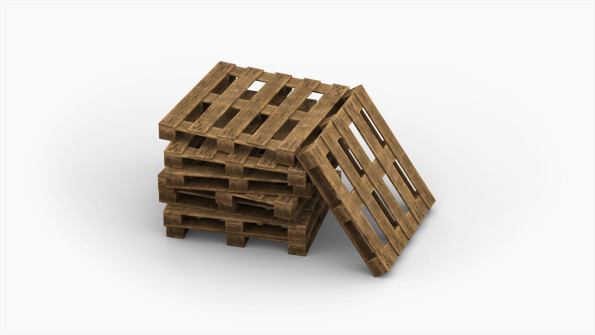 Wooden Cargo Euro Pallet Low-poly 3D model_4