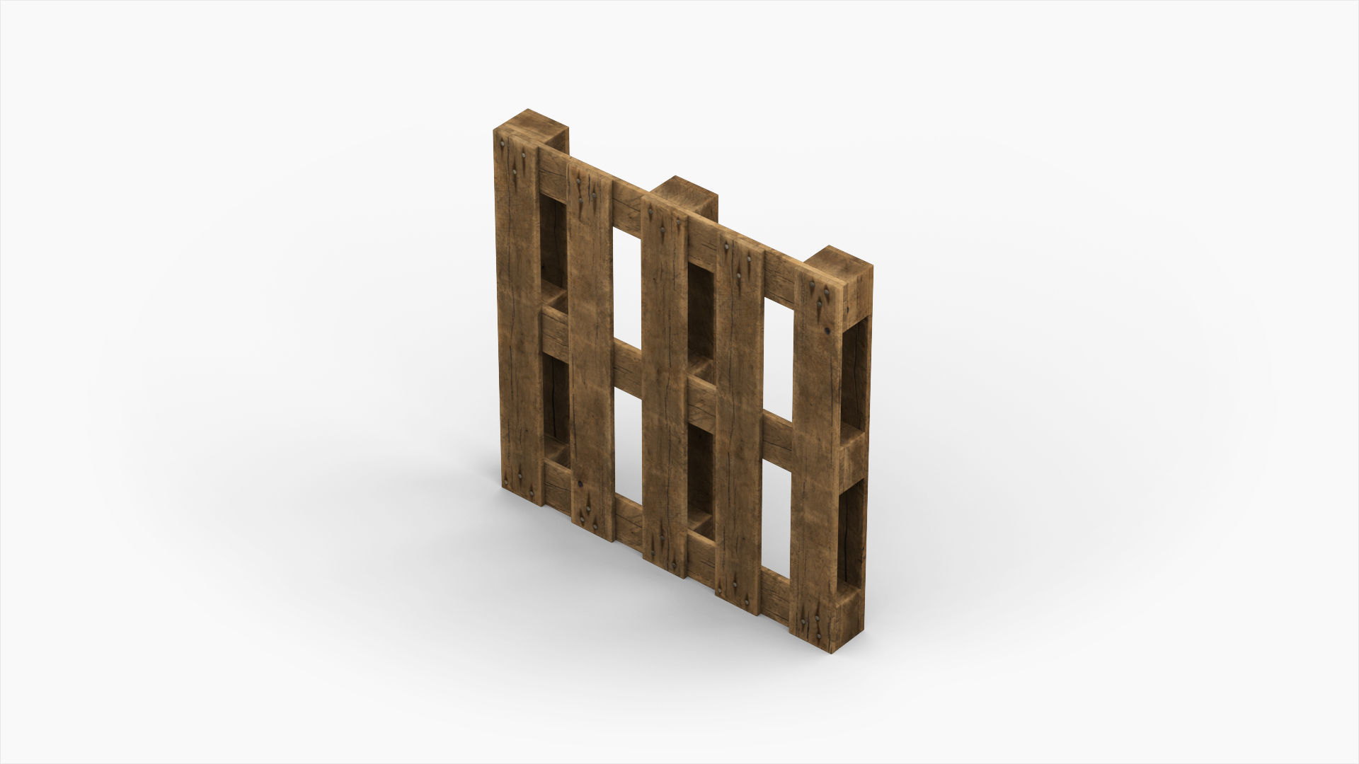 Wooden Cargo Euro Pallet Low-poly 3D model_2