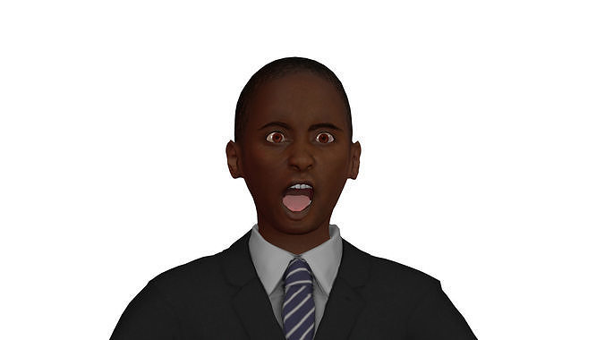 Male teenager in suit Low-poly 3D model