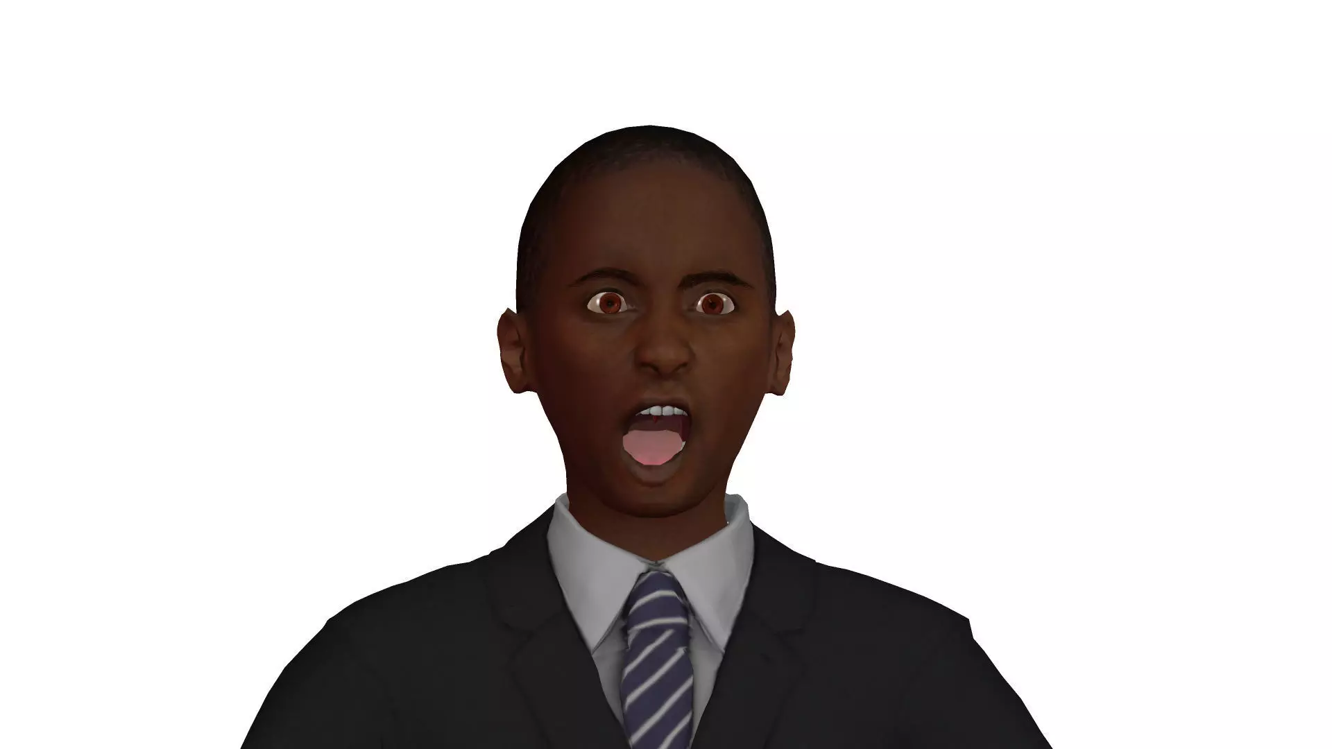 Male teenager in suit Low-poly 3D model