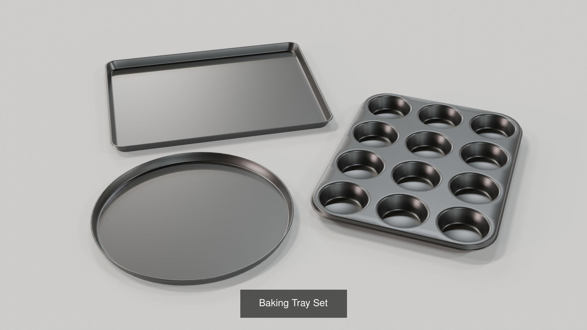 Kitchen Set sink with dishes and pans 3D Model Collection_3