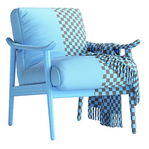 Mid Century Armchair 3D model 7