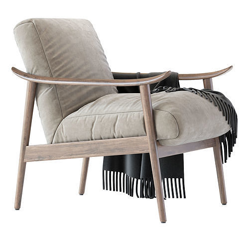 Mid Century Armchair 3D model 6
