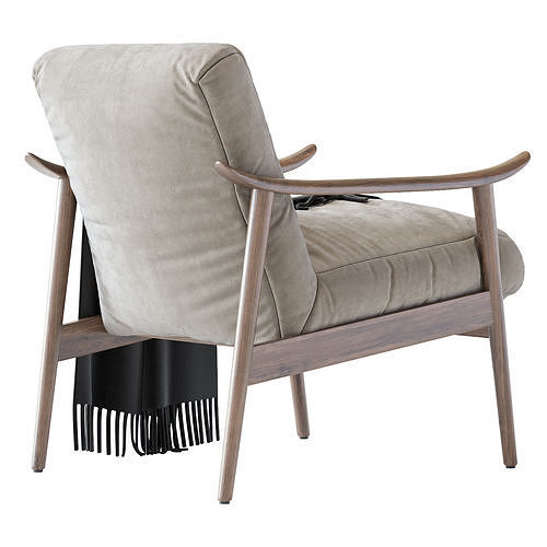 Mid Century Armchair 3D model 2