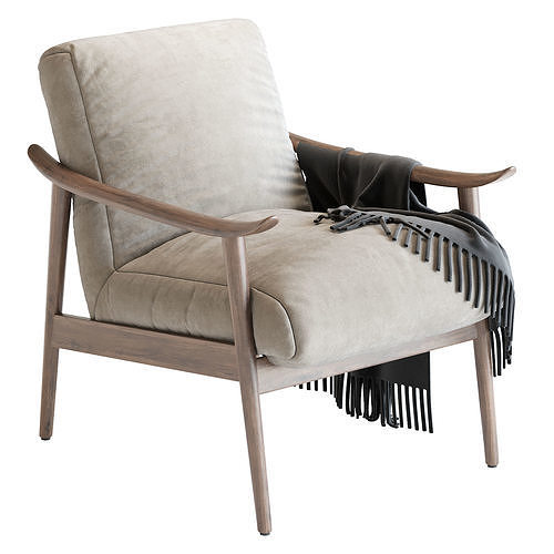 Mid Century Armchair 3D model 4