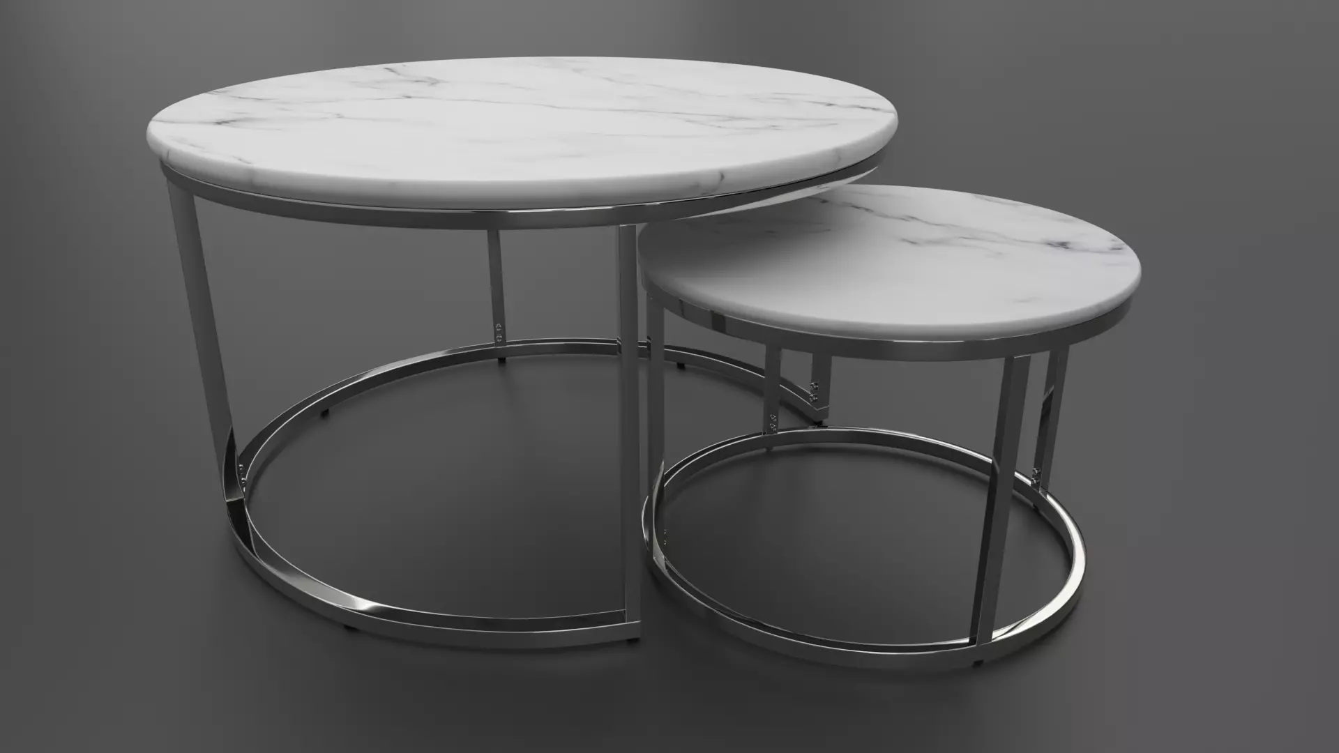 Table 3d Model marble nesting tables Low-poly 3D model_0