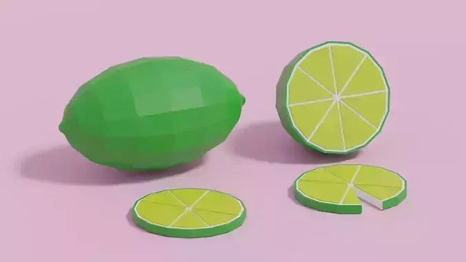 Low Poly Cartoon Lemon
