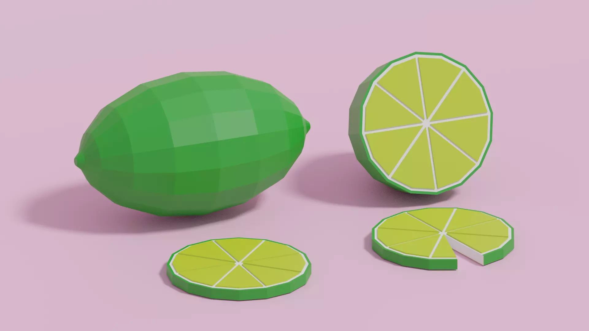Low Poly Cartoon Lemon Low-poly 3D model_0