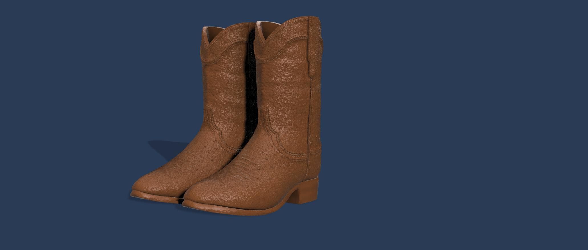 One12Scale Cowboy Boots 3D print model_2
