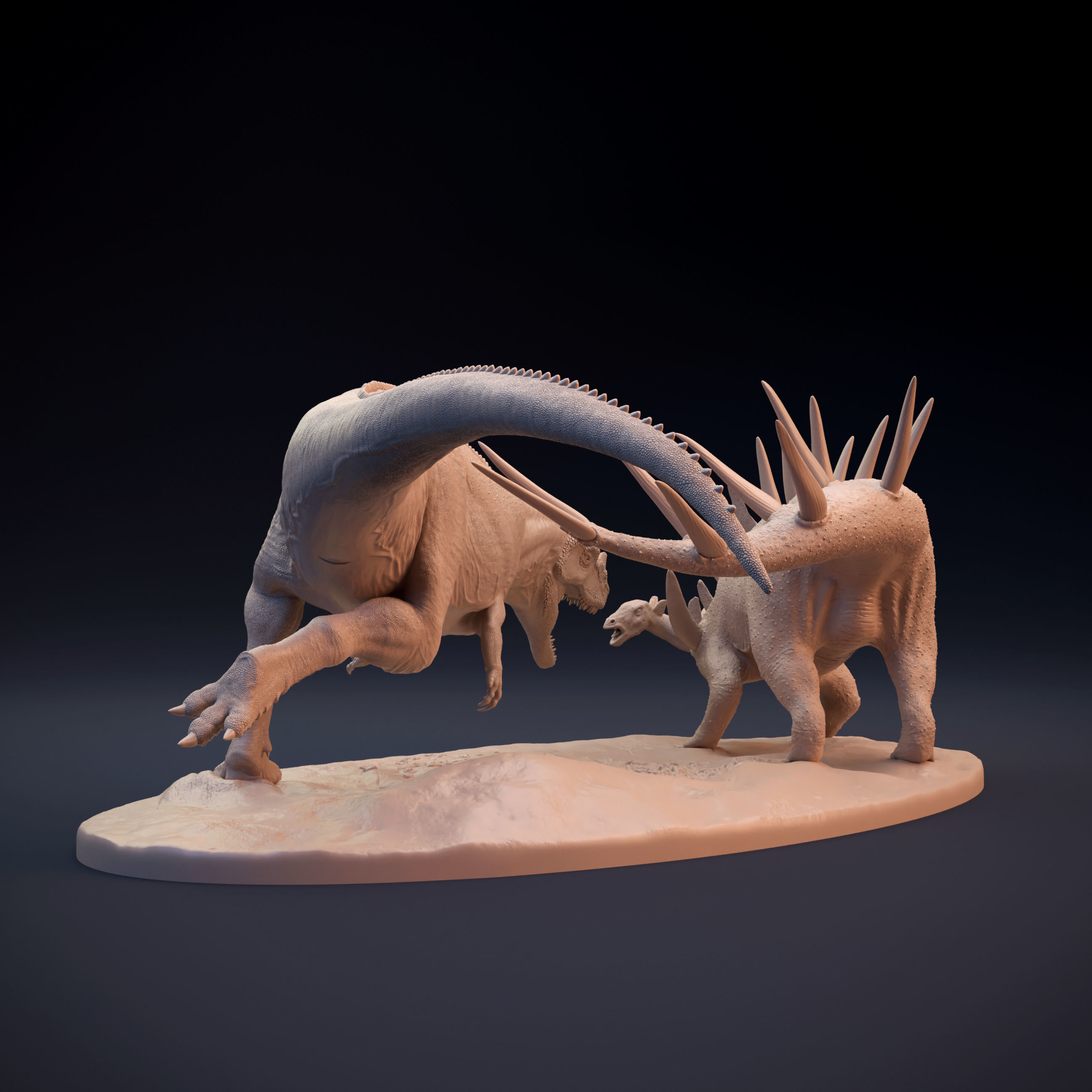 Kentrosaurus vs Ceratosaurus scene 3D print model_5