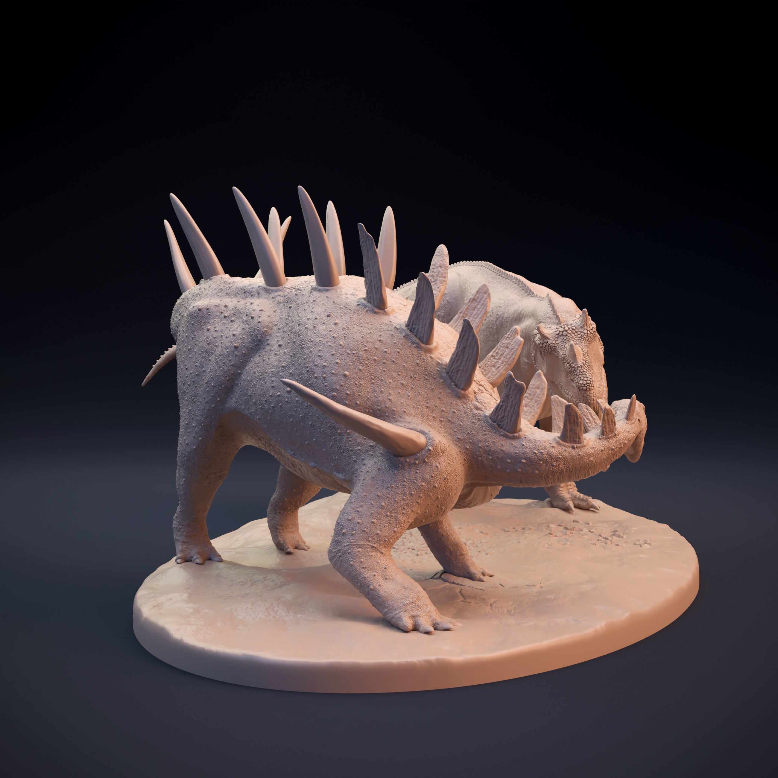 Kentrosaurus vs Ceratosaurus scene 3D print model_7