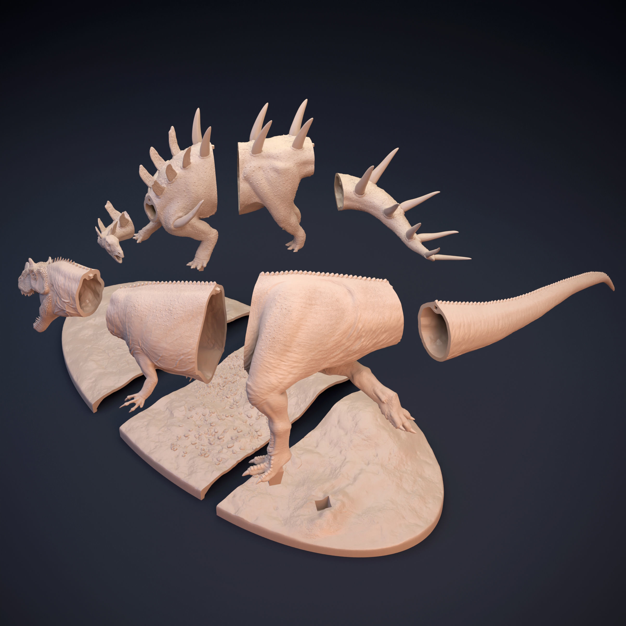 Kentrosaurus vs Ceratosaurus scene 3D print model_9