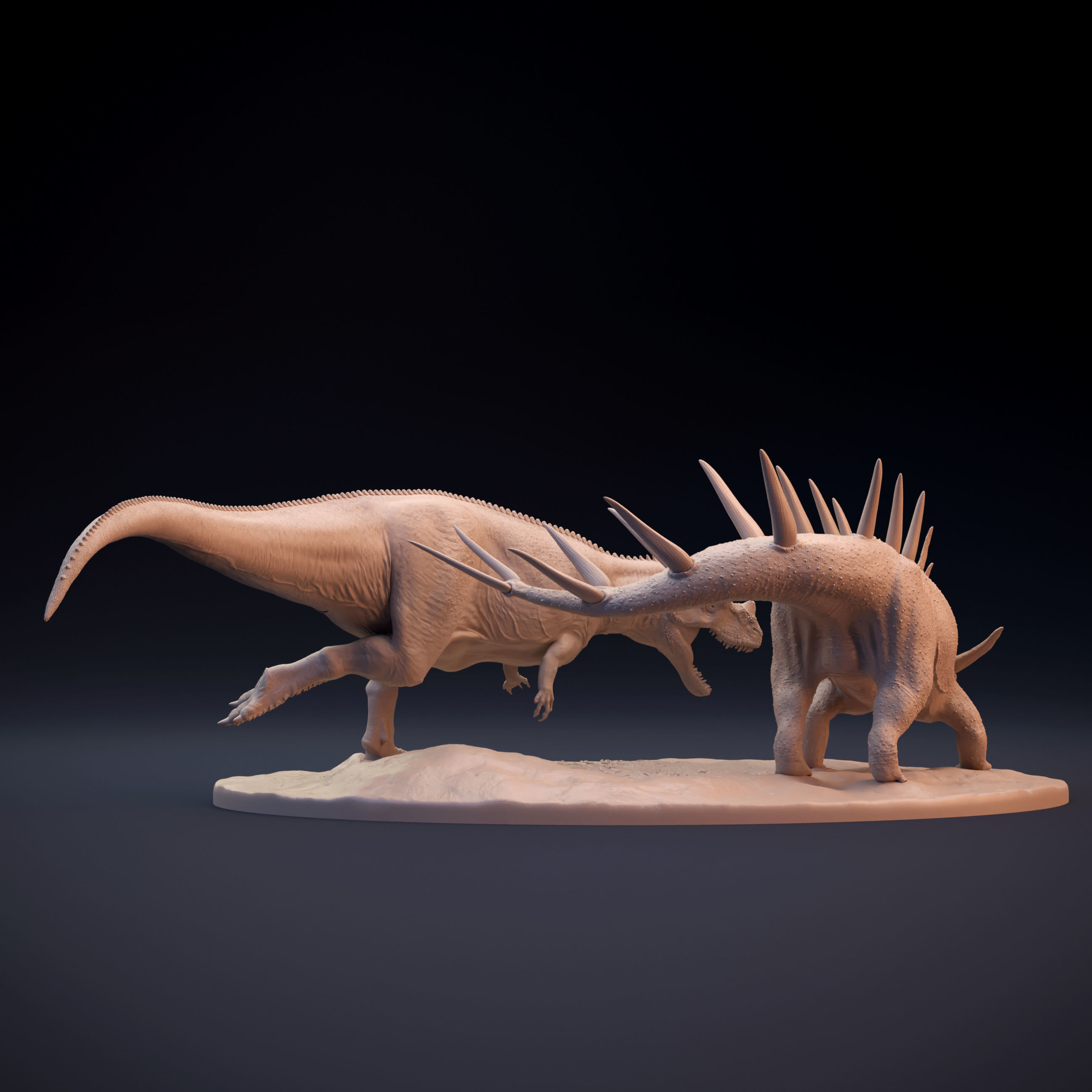 Kentrosaurus vs Ceratosaurus scene 3D print model_6