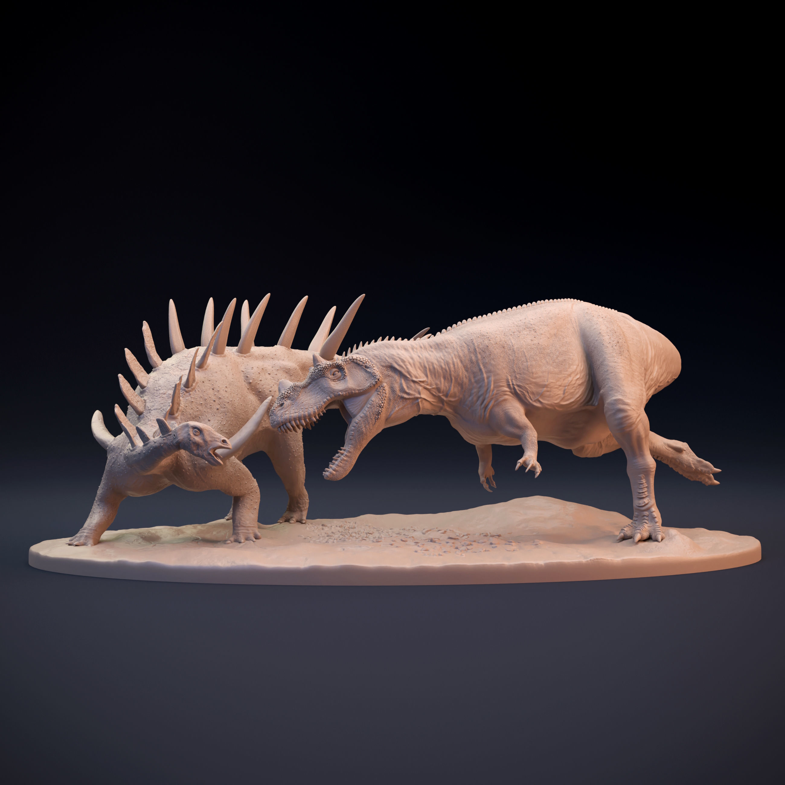 Kentrosaurus vs Ceratosaurus scene 3D print model_3