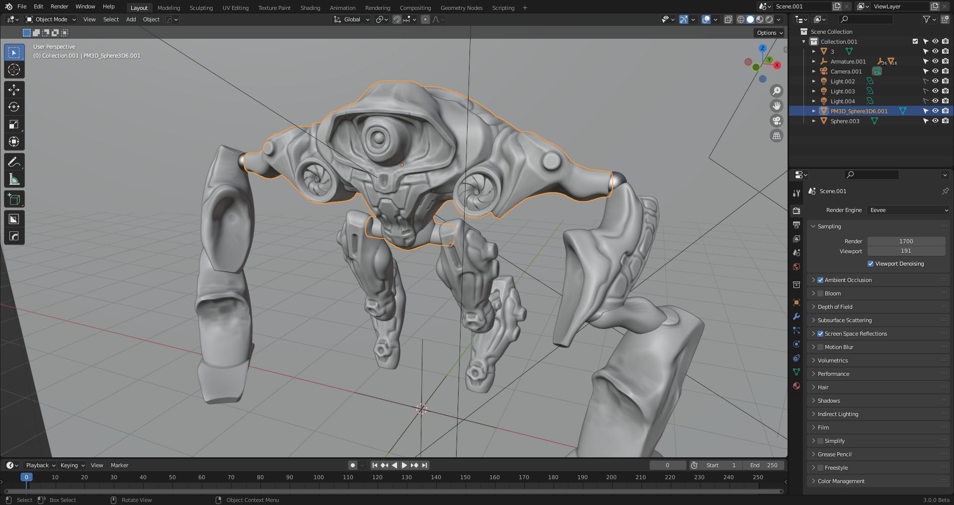 Hard Surface Robot  Free 3D model_4