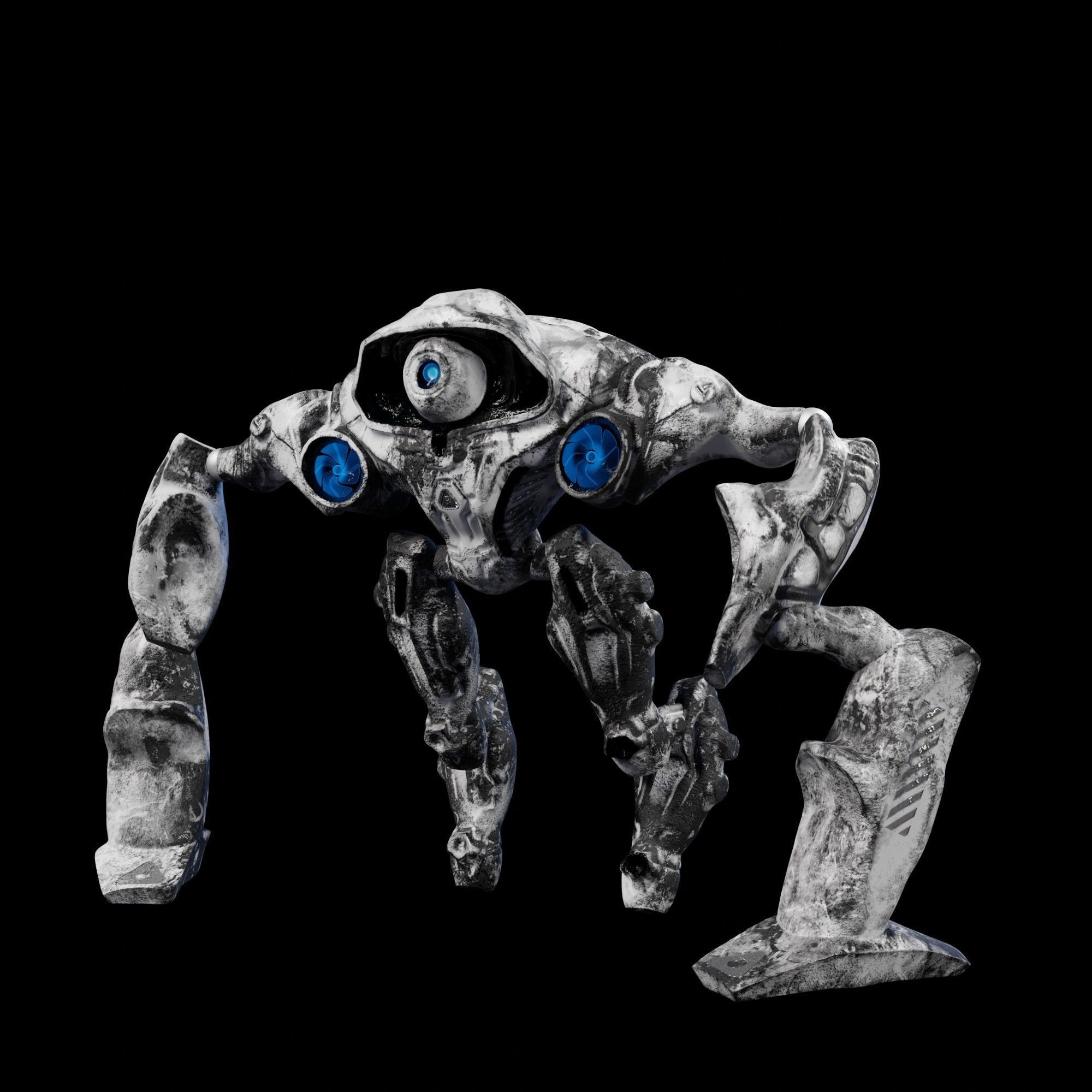 Hard Surface Robot  Free 3D model_1