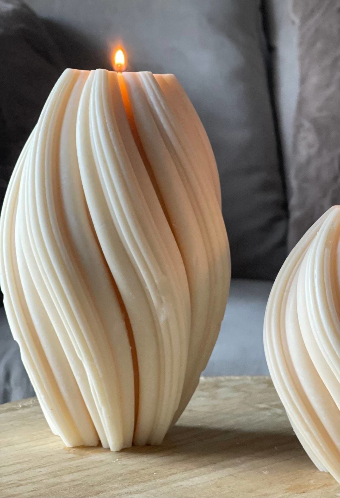 Wave candle for silicone mold 3D print model_1