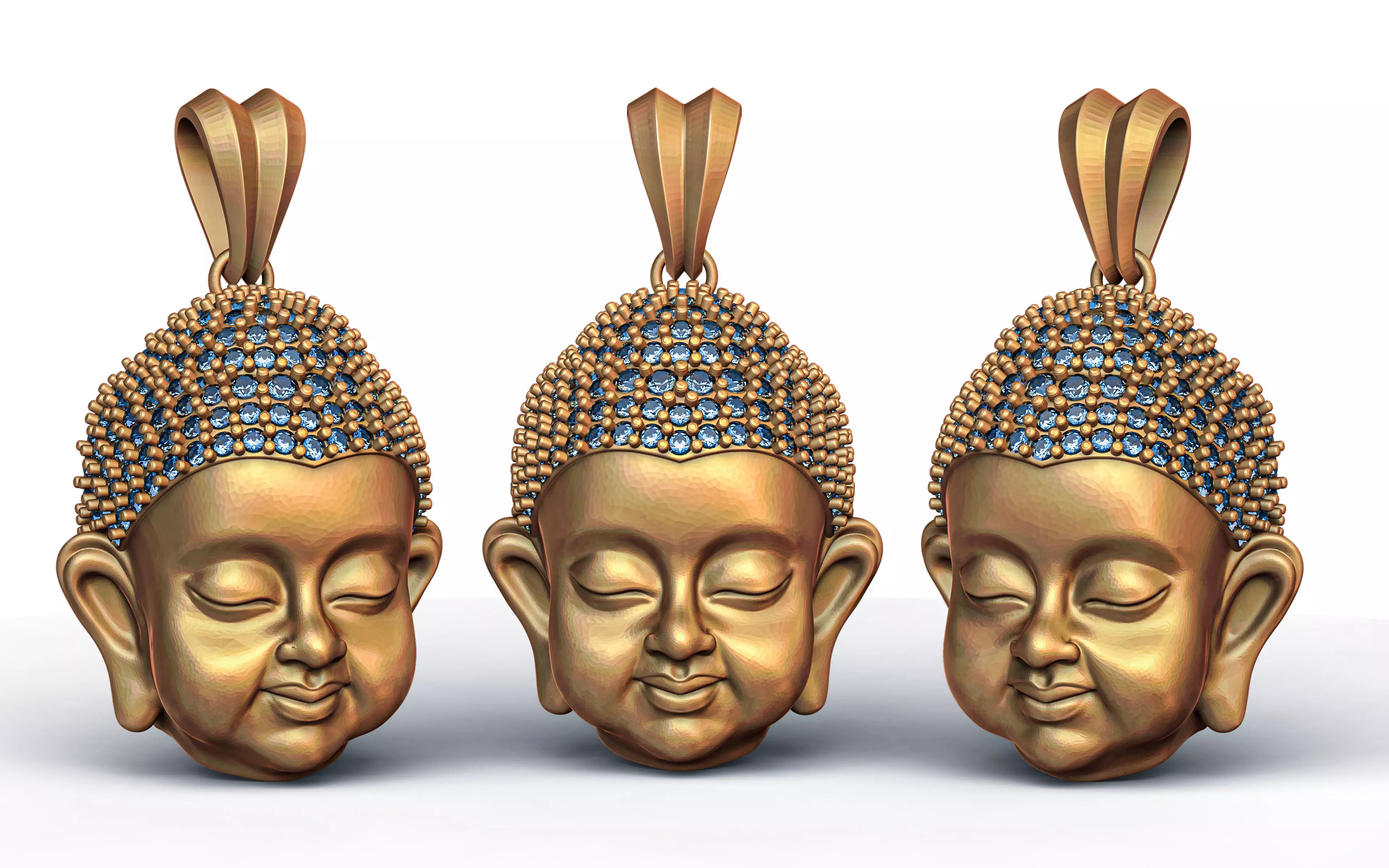 Baby Buddha Diamond Pendant    3D print model_0