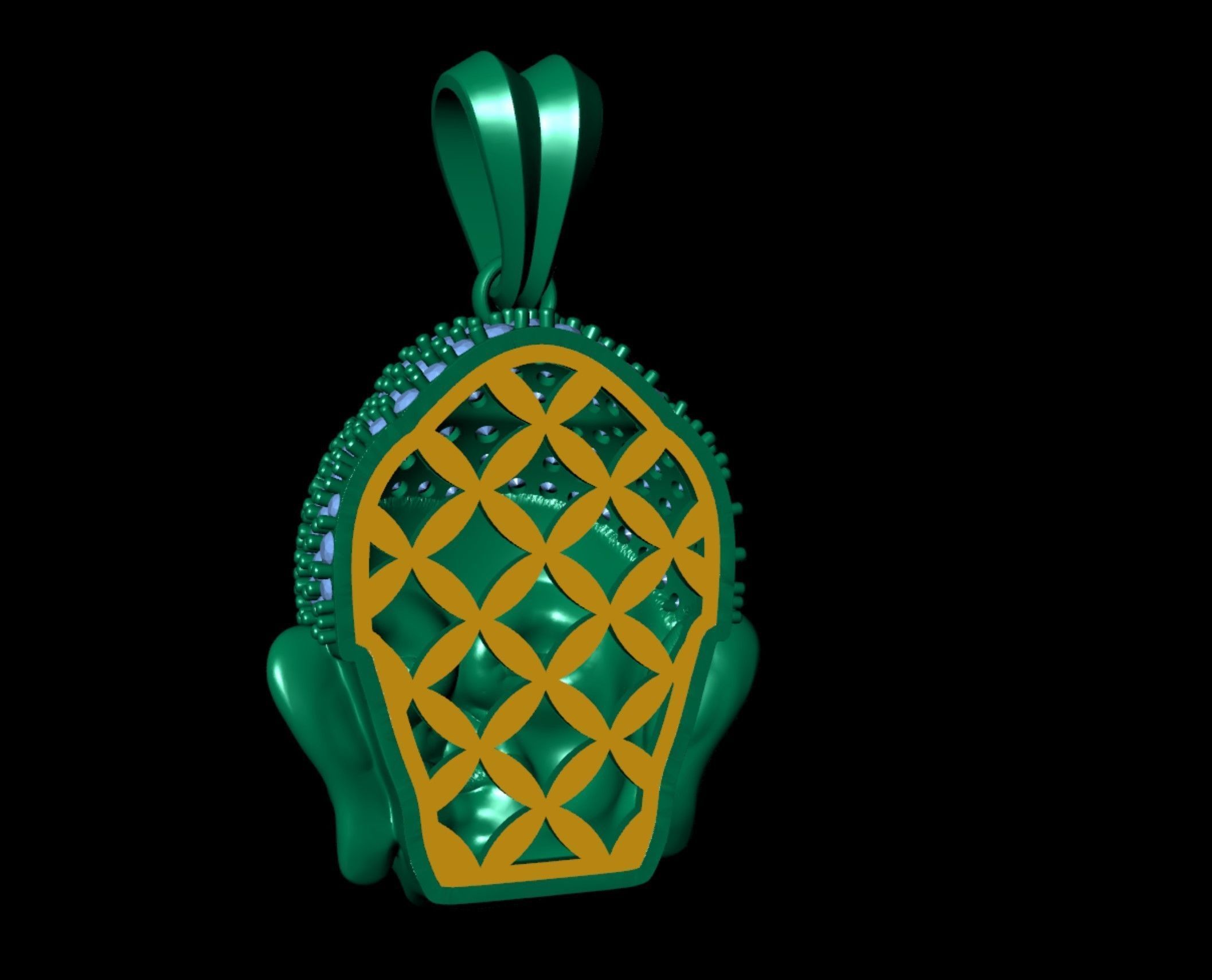 Baby Buddha Diamond Pendant    3D print model_3