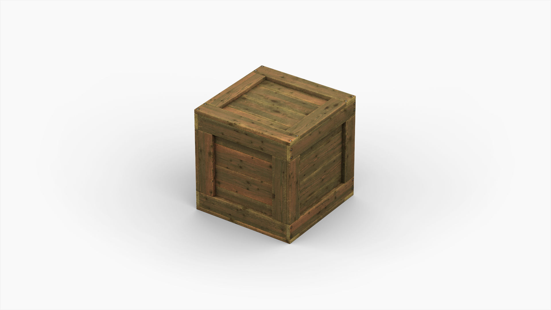 Stack of Wooden Crates on Cargo Pallet Low-poly 3D model_1