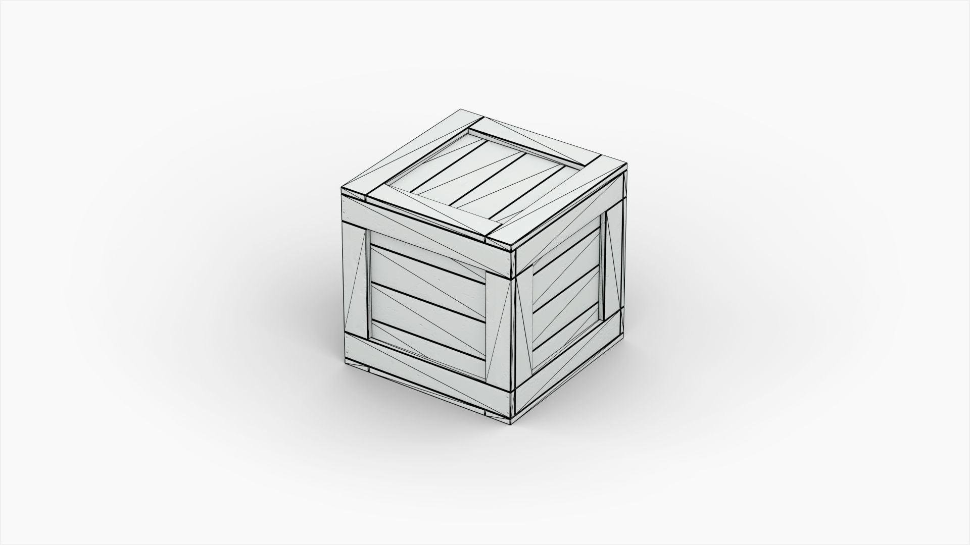 Stack of Wooden Crates on Cargo Pallet Low-poly 3D model_8