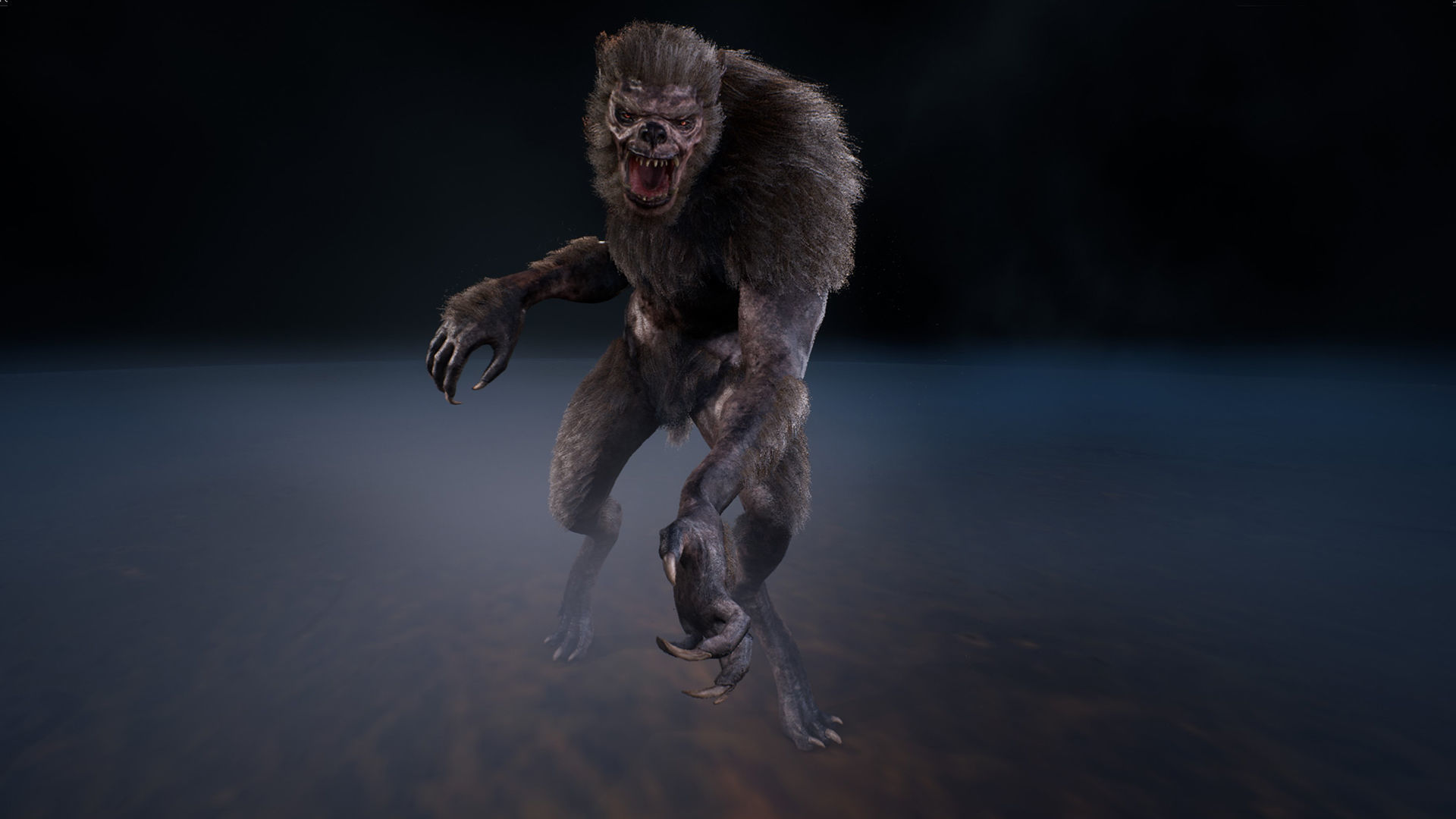 Werewolf humanoid creature Low-poly 3D model_15
