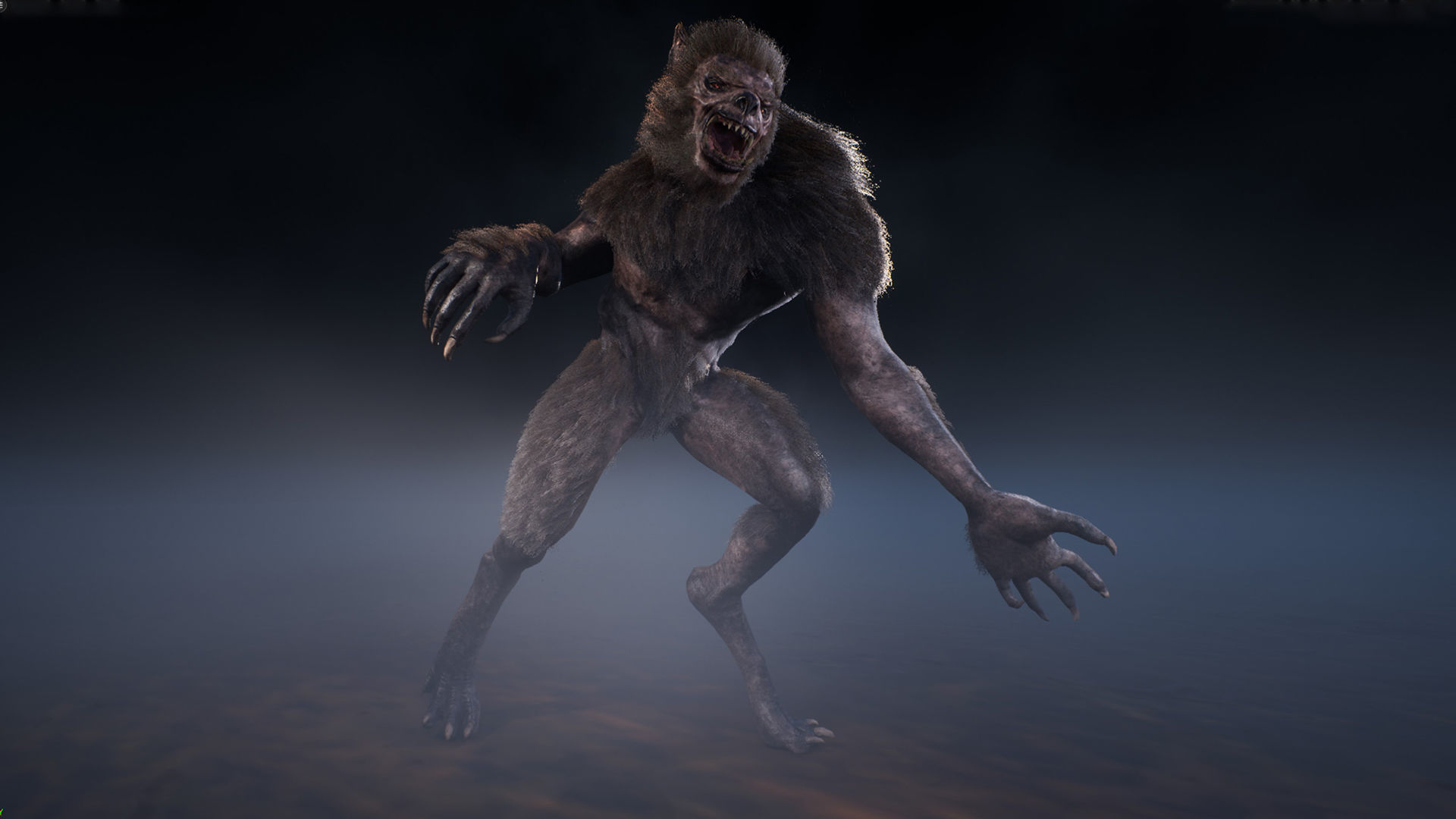 Werewolf humanoid creature Low-poly 3D model_8