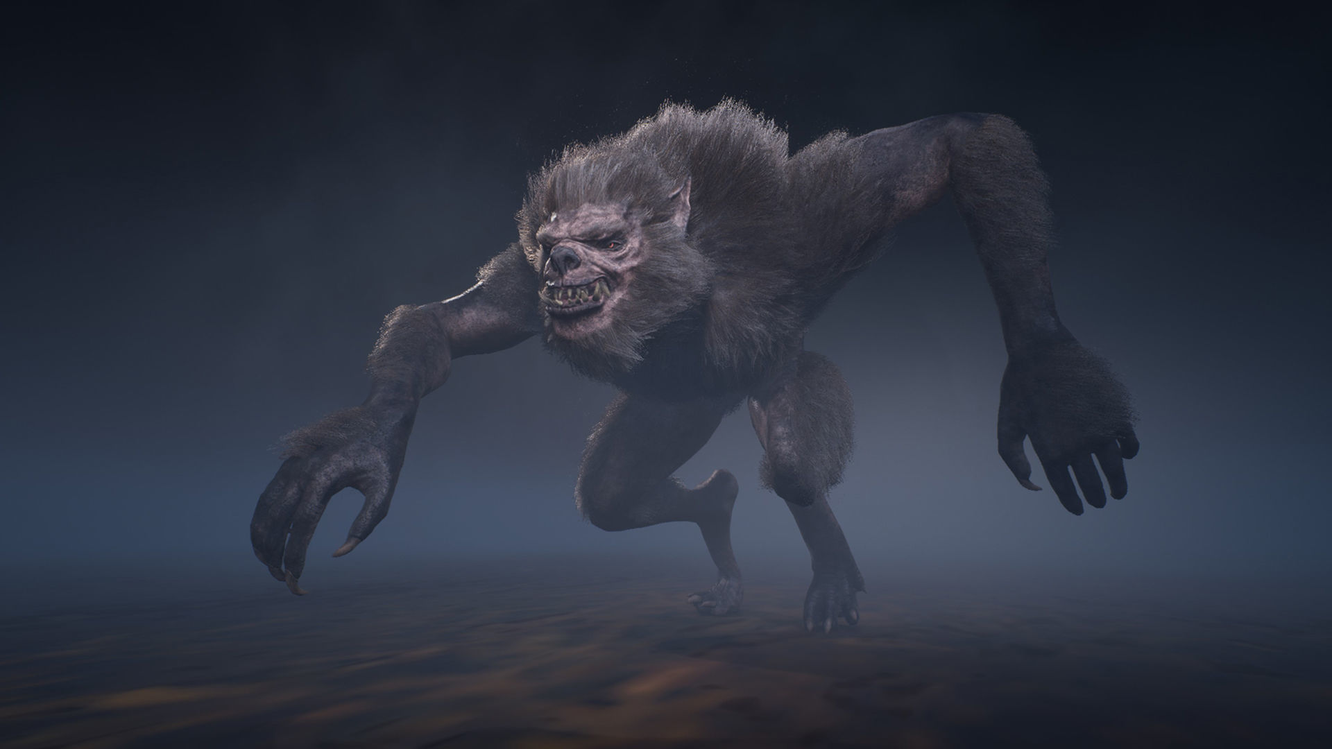 Werewolf humanoid creature Low-poly 3D model_14